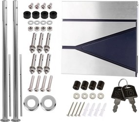 STILISTA Skrzynka na listy ze stojakiem, stal, 37 x 10,5 cm