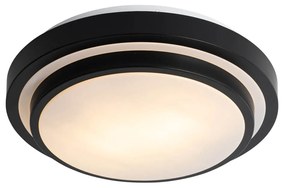 Nowoczesna lampa sufitowa czarna z biała 35 cm IP44 - Walden