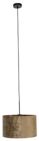Nowoczesna lampa wisząca czarna z brązowym kloszem 35 cm - Combi Nowoczesny Oswietlenie wewnetrzne