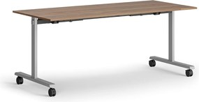 Mobilny stół MATCH, 180x80 cm, szara podstawa, orzech