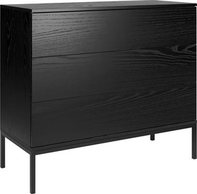 Czarna komoda z 3 szufladami L9-B39