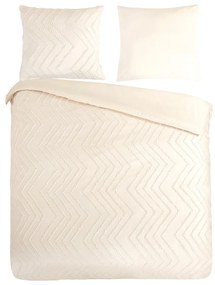 Kremowa pościel dwuosobowa z mikrowłókna 200x220 cm Pure Zigzag – Good Morning
