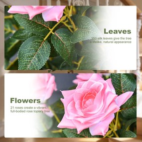 Outsunny Drzewko Szrtuczne, Sztuczna Roślina w Cementowej Donicy, Sztuczna Roślina