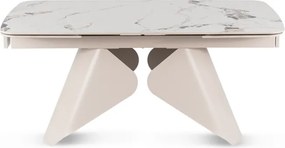 Stół Rozkładany Prostokątny VERONA 160-240 cm Ceramiczny Biały Marmur/Kaszmir Nowoczesny