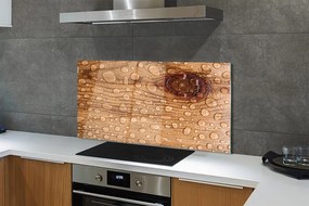 Szklany Panel Krople na Naturalnym Drewnie