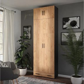 Szafka uniwersalna antracyt/złoty dąb 80x37x241.2 ingo