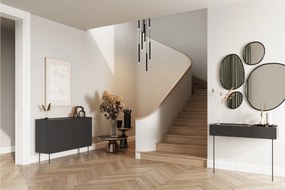 Komoda Desin 120 cm z metalowymi nogami - czarny mat / dąb nagano