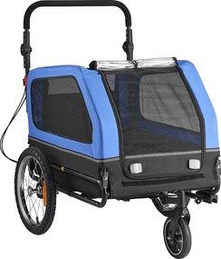 Przyczepa rowerowa SucceBuy dla Psa, Obciążenie 40 kg, Wózek dla Zwierząt Domowych 2 w 1, Rama Składana Łatwa z Kołem do Szybkiego Zwalniania