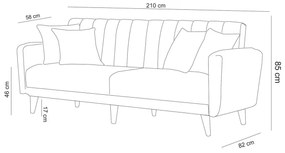 Sofa rozkładana Aqua Grey