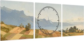 Obraz - Alexandre Calame, Swiss Landscape, reprodukcje (z zegarem) (90x30 cm)