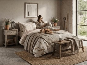 PrzytulneMieszkanie.pl PrzytulneMieszkanie.pl Pościel z mikroflanelu z mikrofibry BOTANIQUE beżowo-różowa Rozmiar pościeli: 70 x 90 cm | 140 x 200 cm