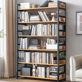 Regał w stylu industrialnym – 174x80x30 cm, MDF i metal, nowoczesny i solidny design