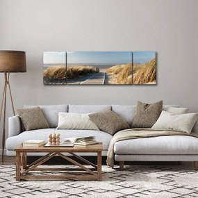 Obraz - Piaszczysta plaża na wyspie Langeoog, Niemcy (170x50 cm)