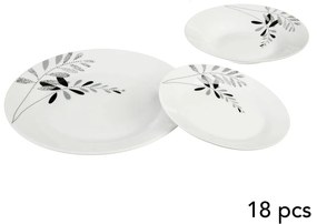 Komplet talerzy dla 6 osób, porcelana, 18 elementów