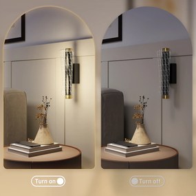 HOMCOM Lampa ścienna LED do wnętrz z geometrycznym wzorem siatki, regulowana, czarna