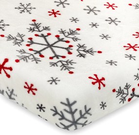 4Home Świąteczne prześcieradło mikroflanela Snowflakes, 180 x 200 cm