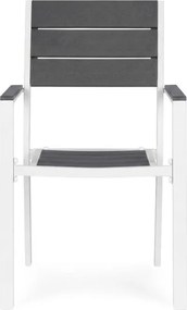 Krzesła ogrodowe Caprila - zestaw 2 szt. na taras i balkon, kolor biało-szary