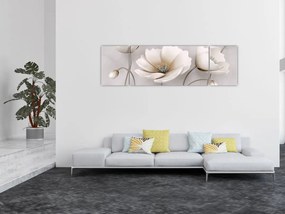 Obraz białych kwiatów (170x50 cm)