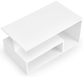 Biała prostokątna ława do salonu z półką 90/51/43 IVA