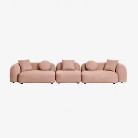 Modułowa Sofa 3-częściowa Z Tkaniny Coco Chenille Tkaniny Szenil Rosa Palote | Daydream Pink - Sklum