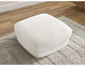 Biały podnóżek z materiału bouclé Leonore – Bobochic Paris