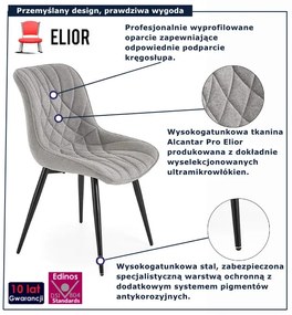 Pikowane szare krzesło welurowe C8-S39