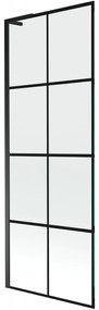Mexen Next L parawan nawannowy 1-skrzydłowy 70 x 150 cm, czarna kratka, czarny - 895-070-000-03-77-70