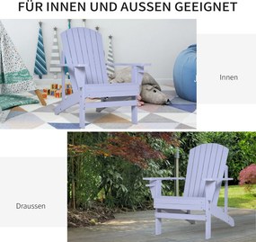 Outsunny Wygodne Krzesło Ogrodowe Adirondack - Leżak, Mebel Balkonowy, Niebieski - Relaks na Świeżym Powietrzu