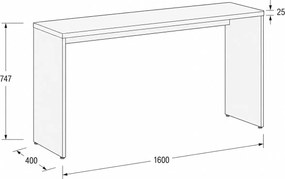 Dostawka FRAME, 160x40 cm, dąb naturalny