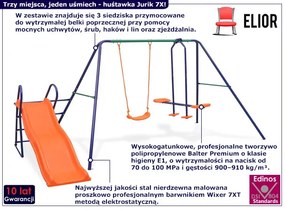 Zestaw huśtawki ogrodowej ze zjeżdżalnią M2-F16