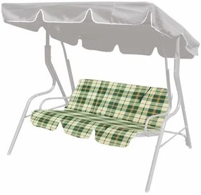 Happy Green Poduszka na huśtawkę Zielona krata, 129 cm