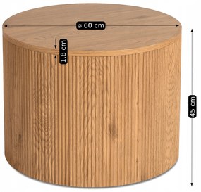 Stolik Kawowy CLOVER 60 cm Dąb Nowoczesny Loft