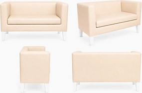 Sofa Monaco : Kolor nogi - Biała, Kolor tkaniny - EKO-SKÓRA - 18D, Typ tkaniny - Eko-skóra , Wysokość nogi - 20 cm