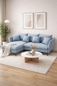 Niebieski narożnik nowoczesny z funkcją spania L5-B08