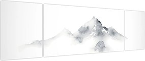 Obraz - Obraz gór namalowany tuszem (170x50 cm)