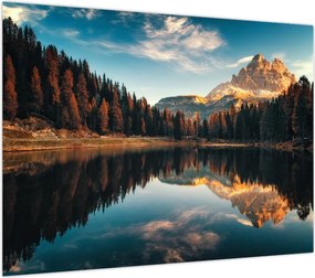 Obraz - Alpy, Włochy, Dolomity, Lago Antorno (70x50 cm)