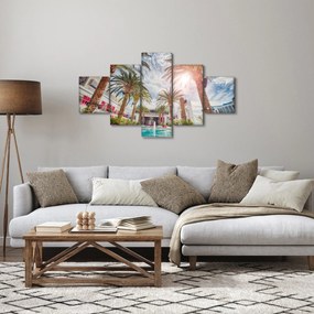 Obraz - palmy z basenem (125x70 cm)