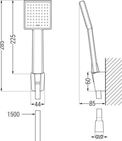 Mexen Mino R45 bateria wannowa z zestawem prysznicowym, czarna - 7243R45-70