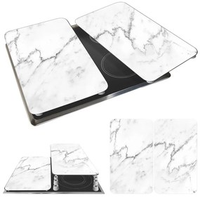 Komplet 2 szklanych osłonek na kuchenkę Wenko Marble, 52x30 cm