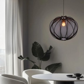 Czarna lampa wisząca z tekstylnym kloszem ø 52 cm Mellow – Candellux Lighting