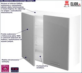 Kuchenna szafka górna z ociekaczem Limo 28X - jasny popiel połysk