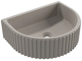 Umywalka betonowa podwieszana / nablatowa półokrągła bez otworu na baterię 45 x 36 cm MUSLIN | różne kolory : Kolor - Cappuccino, Typ montażu - nablatowa