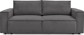Ciemnoszara sztruksowa rozkładana sofa 245 cm Nihad – Bobochic Paris