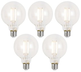 Zestaw 5 inteligentnych żarówek LED E27 z możliwością ściemniania G95 Przezroczyste 7W 806 lm 2700-6500K Zigbee