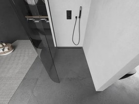Mexen Kioto-R L ścianka prysznicowa zaokrąglona Walk-in 80 x 200 cm, transparent, czarna - 800-080-103-70-06