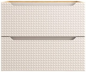Beżowa wisząca szafka łazienkowa z szufladami 70 cm - Montans 8X