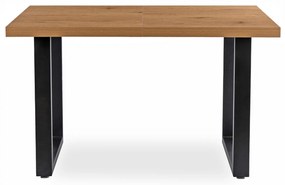 Stół Prostokątny Rozkładany TOMAS 130-230 cm Dąb Złoty/Czarny do Jadalni Nowoczesny Loft
