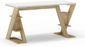 Biurko z białym blatem 60x137 cm Butterfly – Marckeric