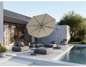 KNIRPS 320 x 320 cm - luksusowy wahadłowy parasol ogrodowy z drążkiem bocznym : Kolor parasola Knirps - Sandy
