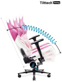 Materiałowy fotel gamingowy Diablo X-Player 2.0 Normal Size, Marshmallow Pink